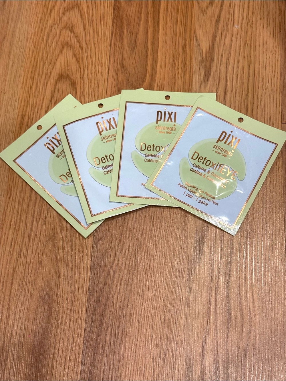 5 for $25 item 🌺 Pixi DetoxifEYE Caffeine & Cucumber Depuffing Eye Patches x4